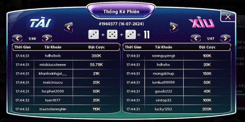 Cách tính điểm cơ bản trong ván đấu tài xỉu SUM88